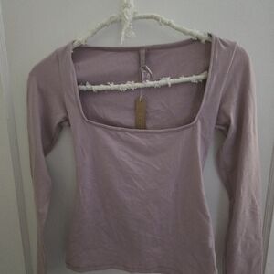 SKIMS Cotton Jersey Scoop Neck Long Sleeve Tee